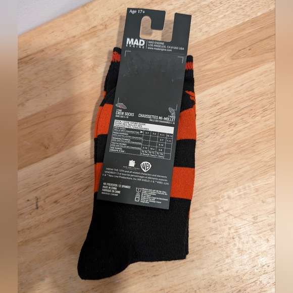 2 Pack Crew Socks Friday The 13 Size 5 - 10 Brand New with tag from Mad Engine - Picture 2 of 2